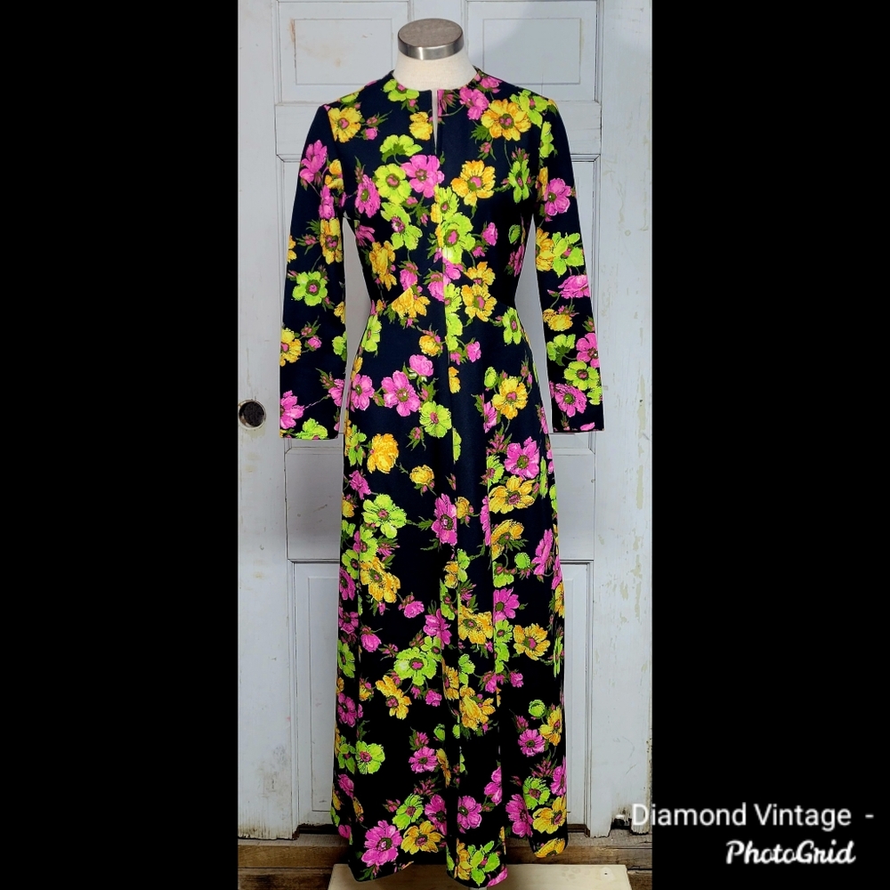 Vintage 60s/70s floral maxi dress